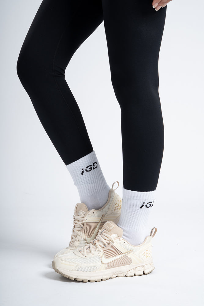 
                  
                    Black Legging and IGD Sport Socks
                  
                