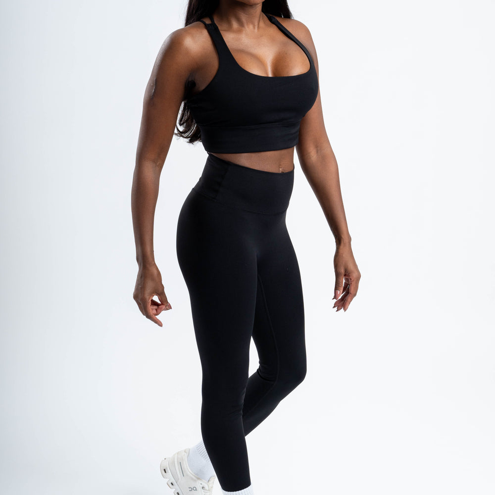 Black Seamless Sculpt Leggings Full Body