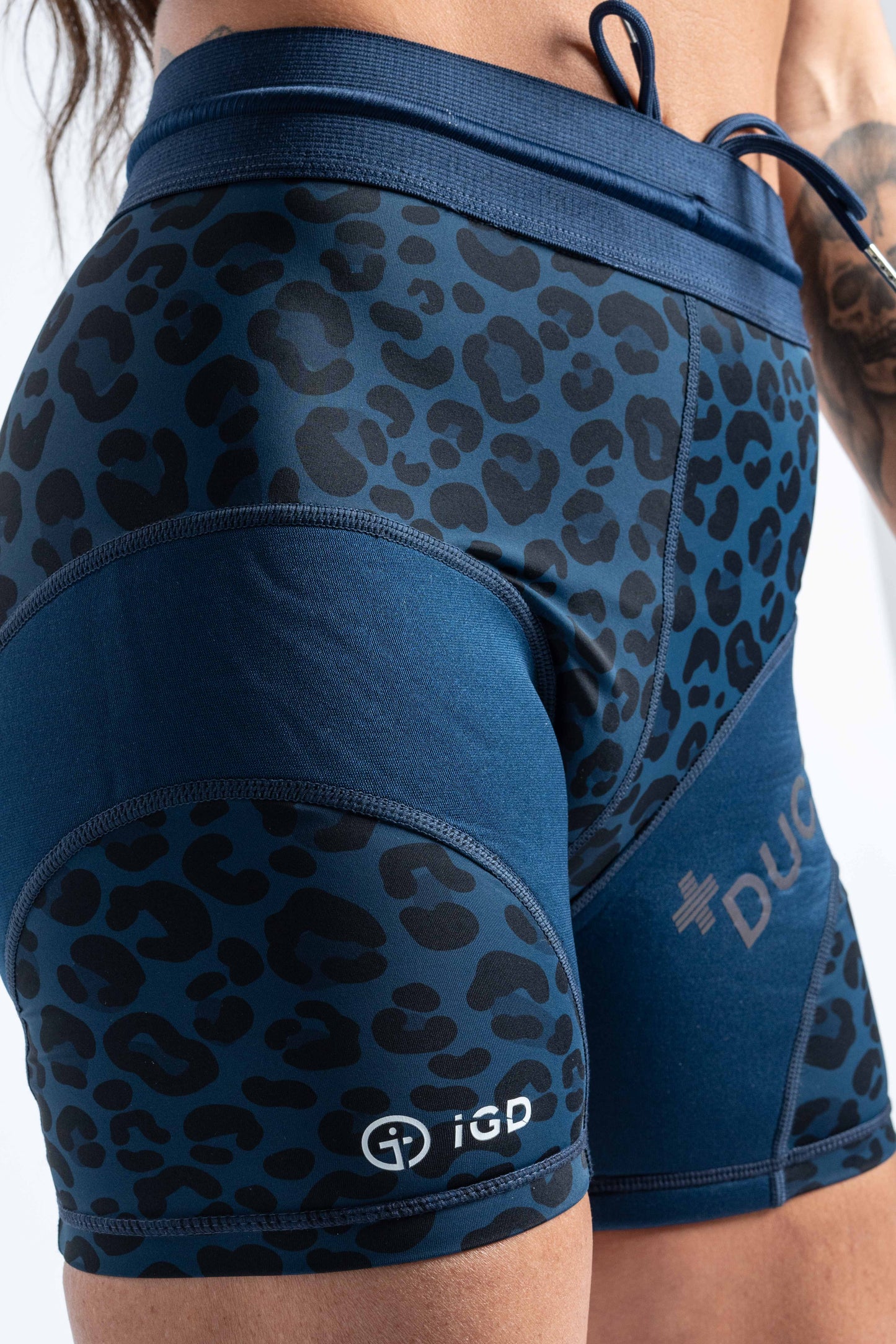 Leopard Compression Shorts DUCTOR Shorts Logo Detail