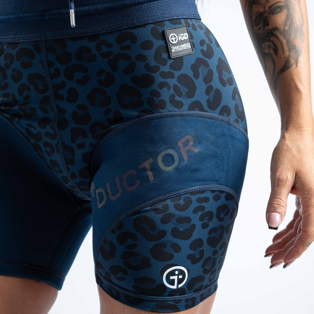 
                  
                    Leopard Compression Shorts DUCTOR Shorts Vent Detail
                  
                