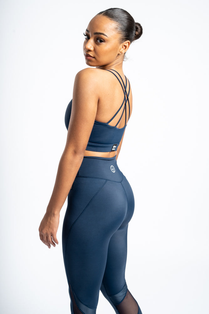 
                  
                    Navy Active Bra Over the Shoulder
                  
                