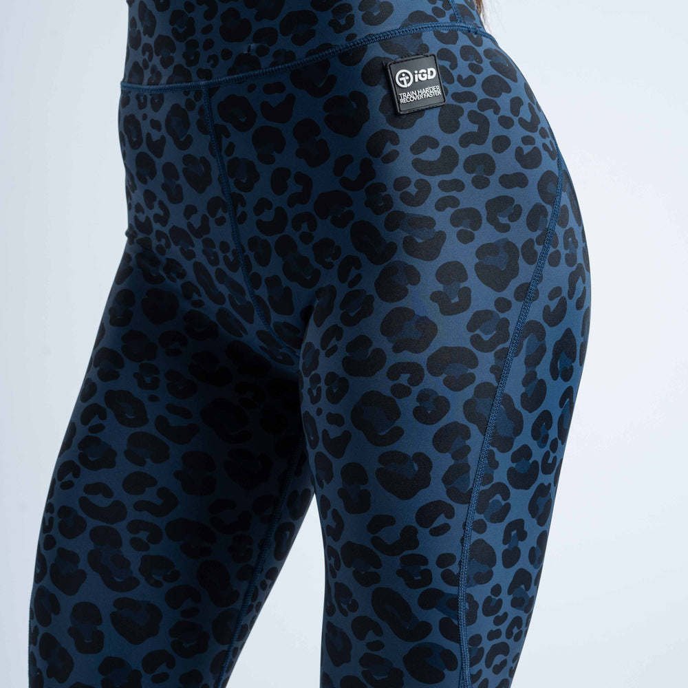 
                  
                    Navy Leopard Vented Leggings Side
                  
                