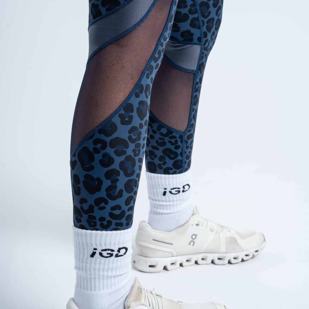 
                  
                    Navy Leopard Vented Leggings Vent Detail
                  
                
