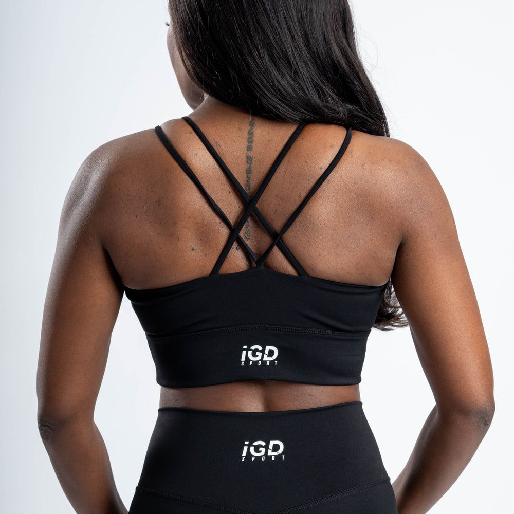 Seamless Crop Top Black Back