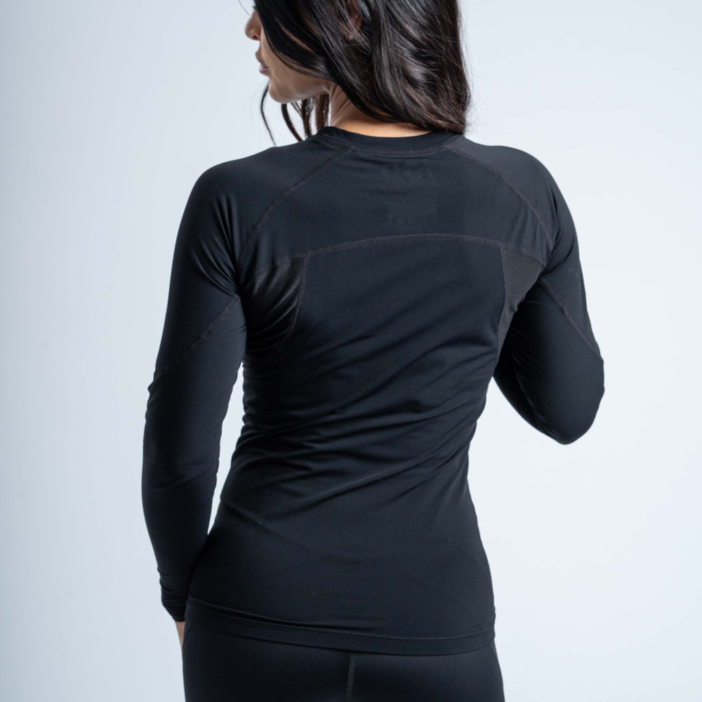 
                  
                    Womens Base Layer Compression Top Black Back
                  
                